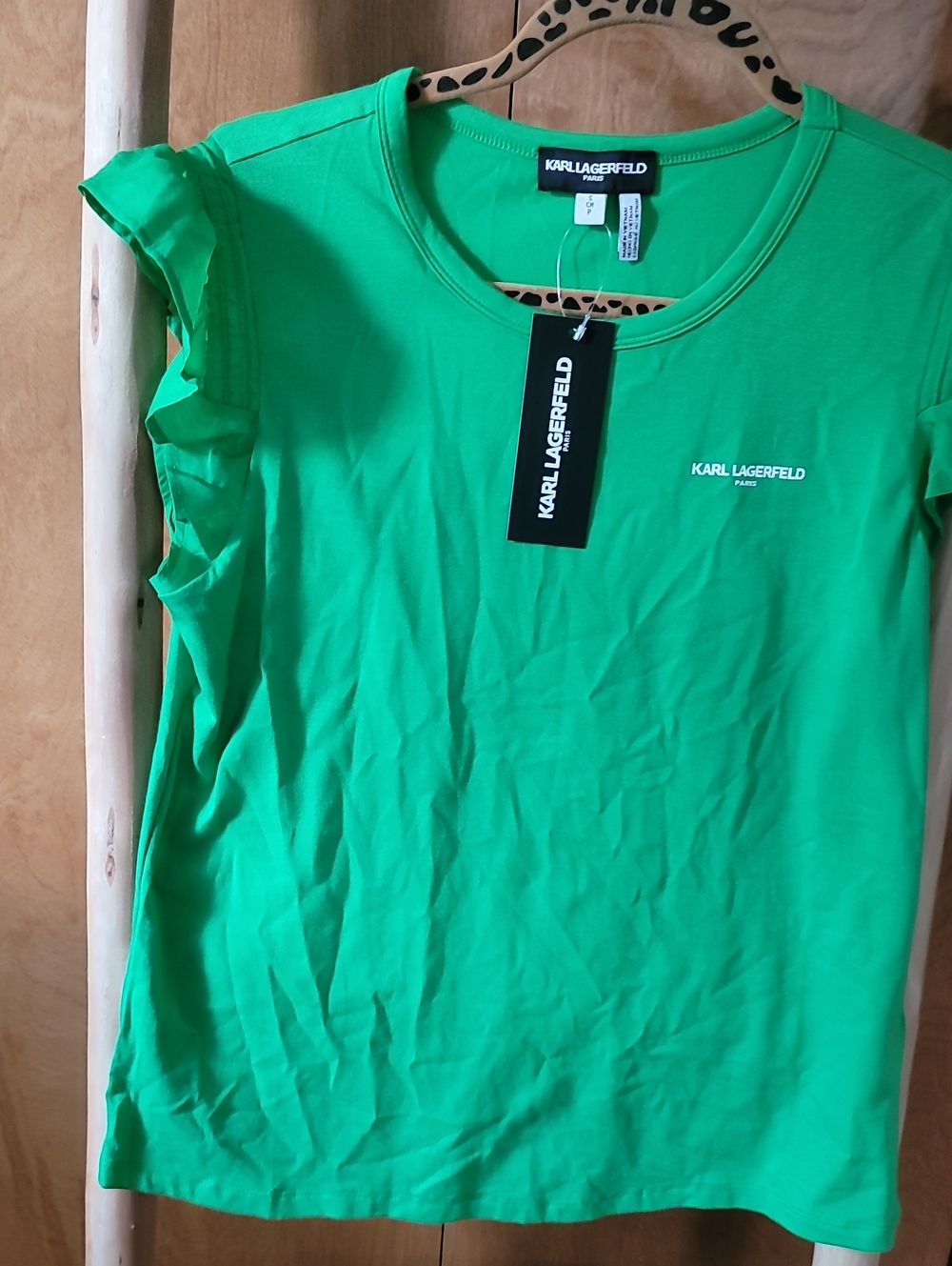 KARL LAGERFELD Women's Green Short Sleeve Tee